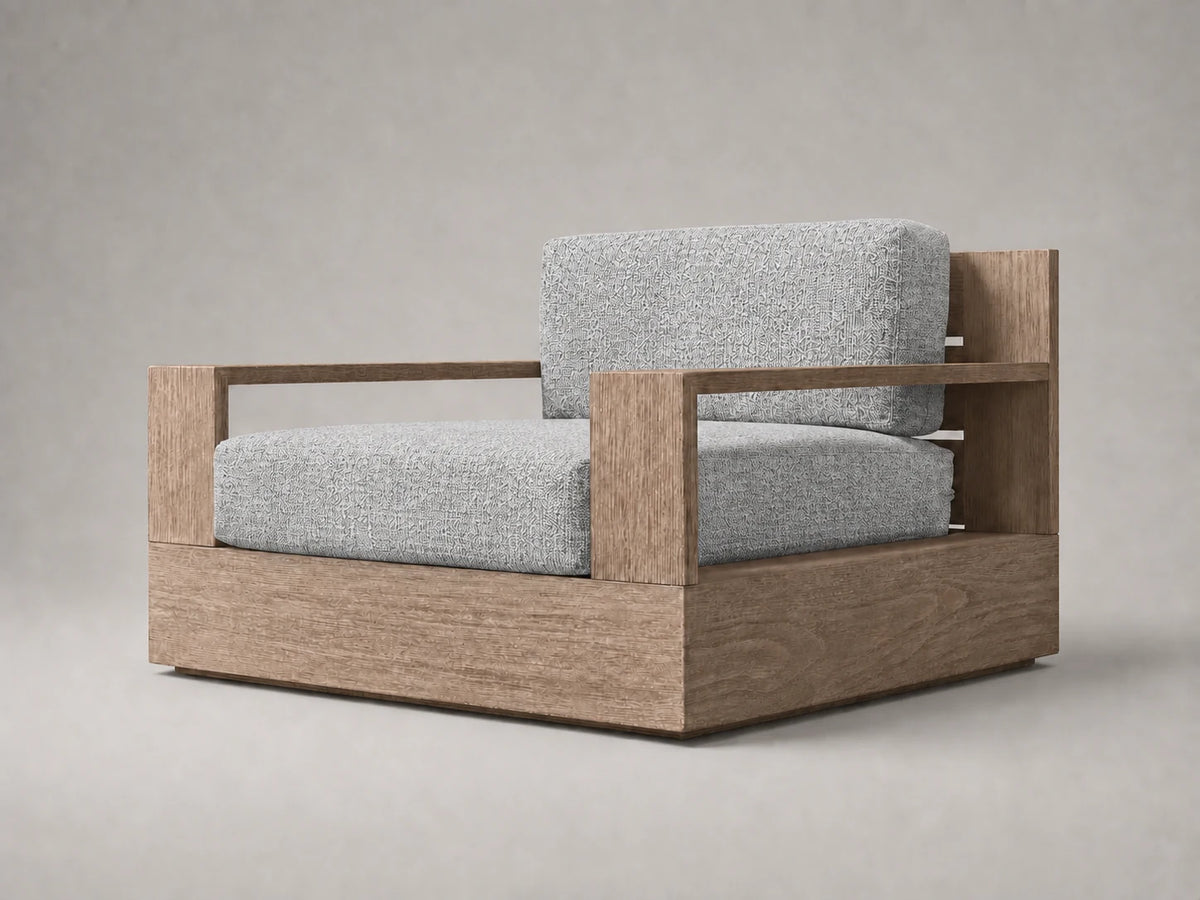 outdoor-swivel-chair-teak-frame-performance-fabric #Fabric & Color_Performance Woven Chenille Steel