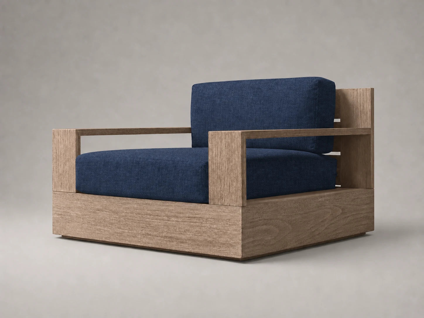 outdoor-swivel-chair-teak-frame-performance-fabric #Fabric & Color_Performance Linen Weave Bay
