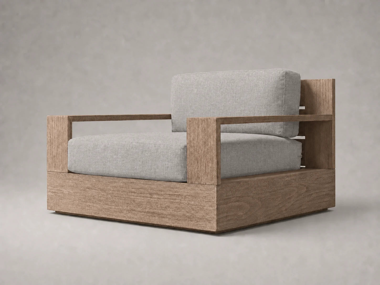 outdoor-swivel-chair-teak-frame-performance-fabric #Fabric & Color_Performance Linen Weave Cloud