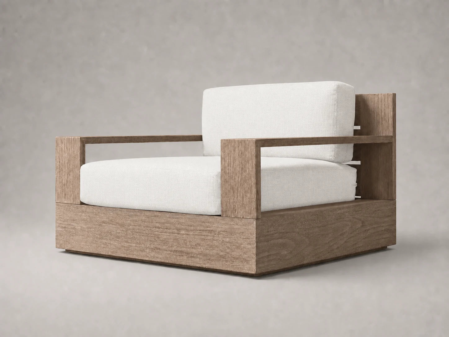 Outdoor Swivel Chair, Teak Frame, Performance Fabric