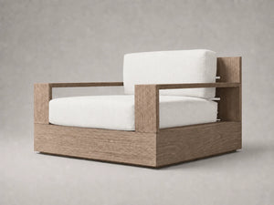 Outdoor Swivel Chair, Teak Frame, Performance Fabric