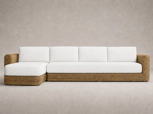 Outdoor Chaise Sofa, Wicker Frame, Performance Fabric