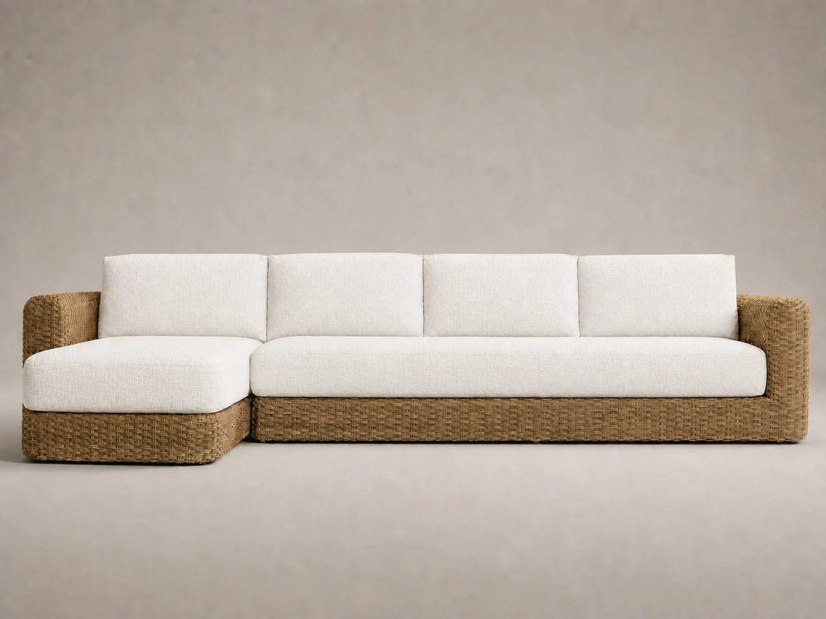 outdoor-chaise-sofa-wicker-frame-performance-fabric #Fabric & Color_Performance Woven Chenille Lace