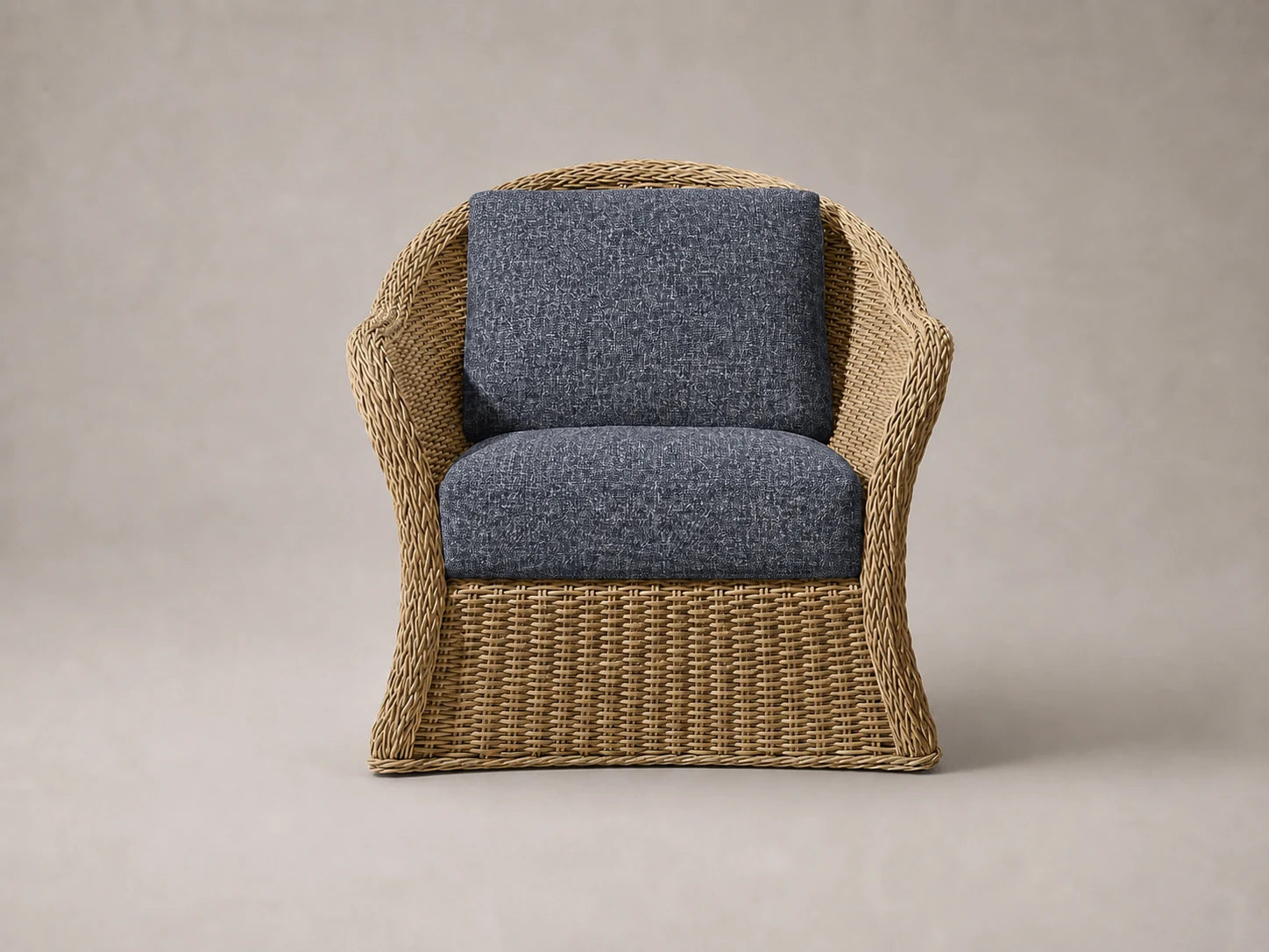 outdoor-lounge-chair-wicker-frame-performance-fabric #Fabric & Color_Heritage Belgian Linen Lake