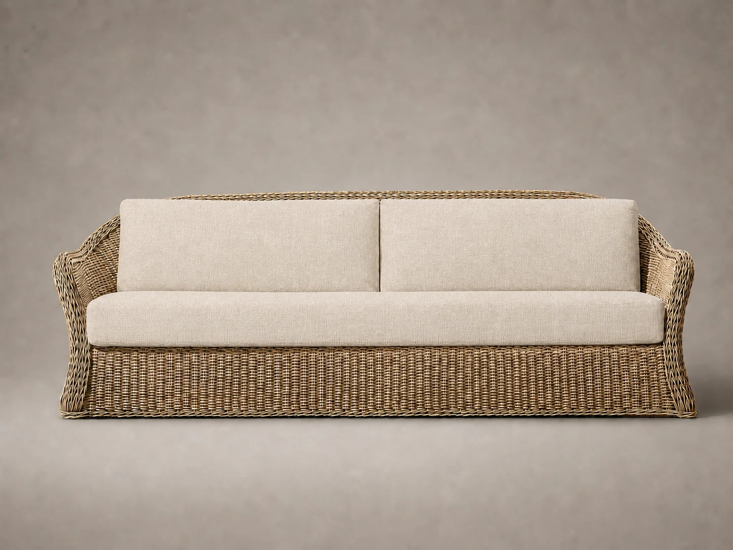 outdoor-sofa-wicker-frame-performance-fabric #Fabric & Color_Performance Linen Weave Beige