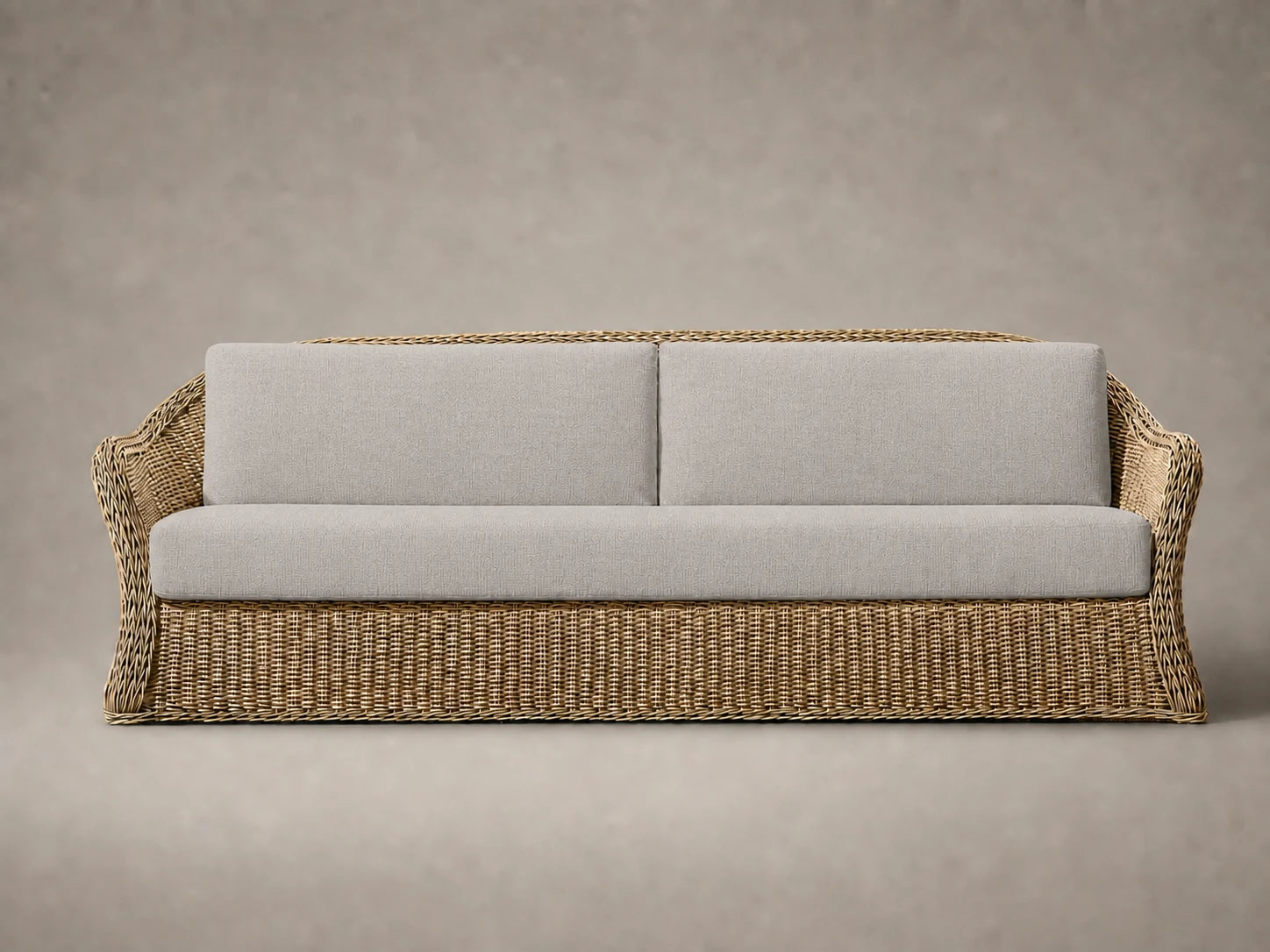 outdoor-sofa-wicker-frame-performance-fabric #Fabric & Color_Performance Linen Weave Cloud