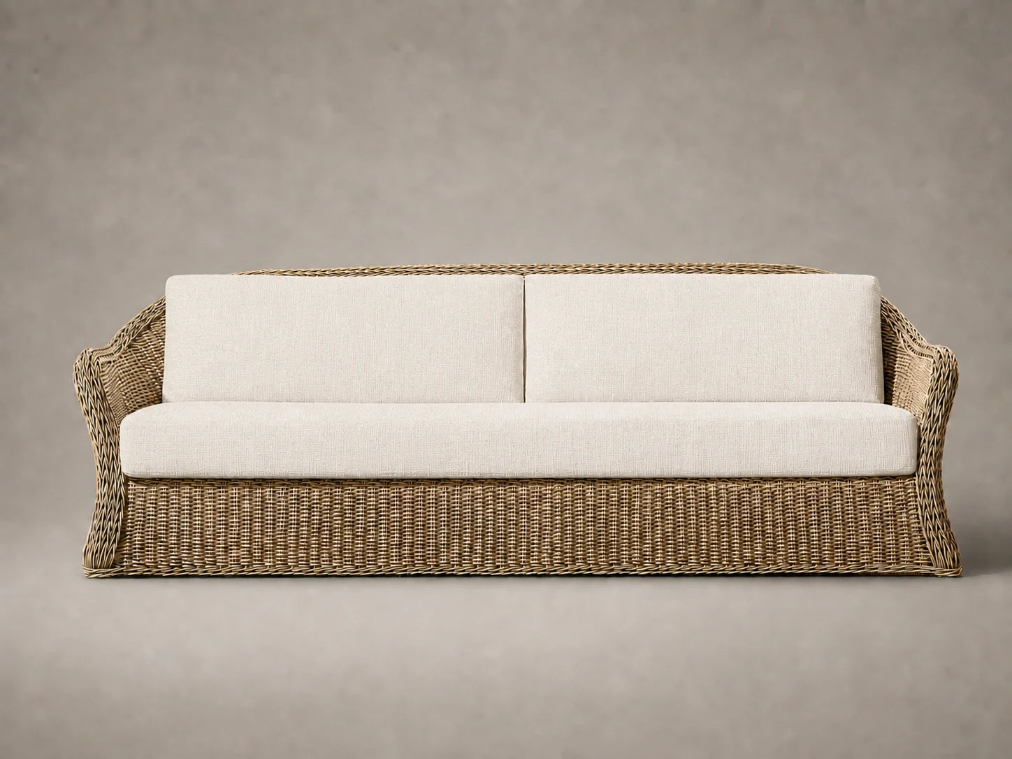 outdoor-sofa-wicker-frame-performance-fabric #Fabric & Color_Performance Linen Weave Flour