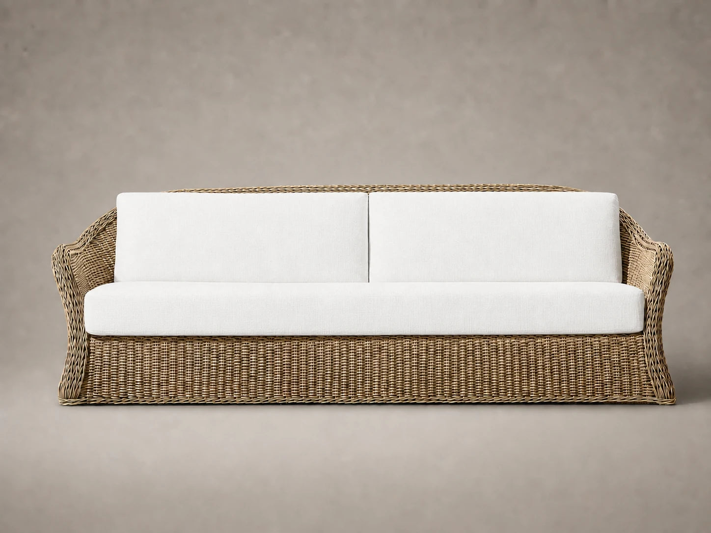 outdoor-sofa-wicker-frame-performance-fabric #Fabric & Color_Performance Linen Weave Pure White