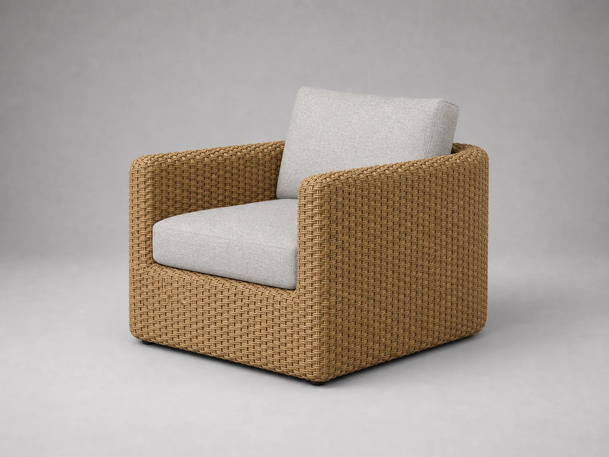 outdoor-lounge-chair-woven-rattan-frame-performance-fabric #Fabric & Color_Heritage Belgian Linen Agate