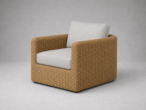 Outdoor Lounge Chair, Woven Rattan Frame, Performance Fabric