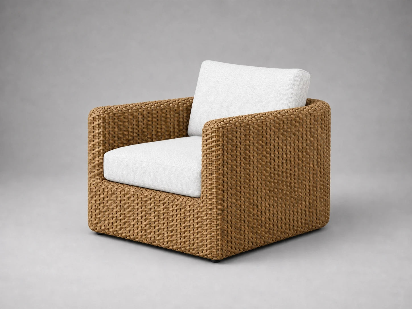 outdoor-lounge-chair-woven-rattan-frame-performance-fabric #Fabric & Color_Heritage Belgian Linen Egret