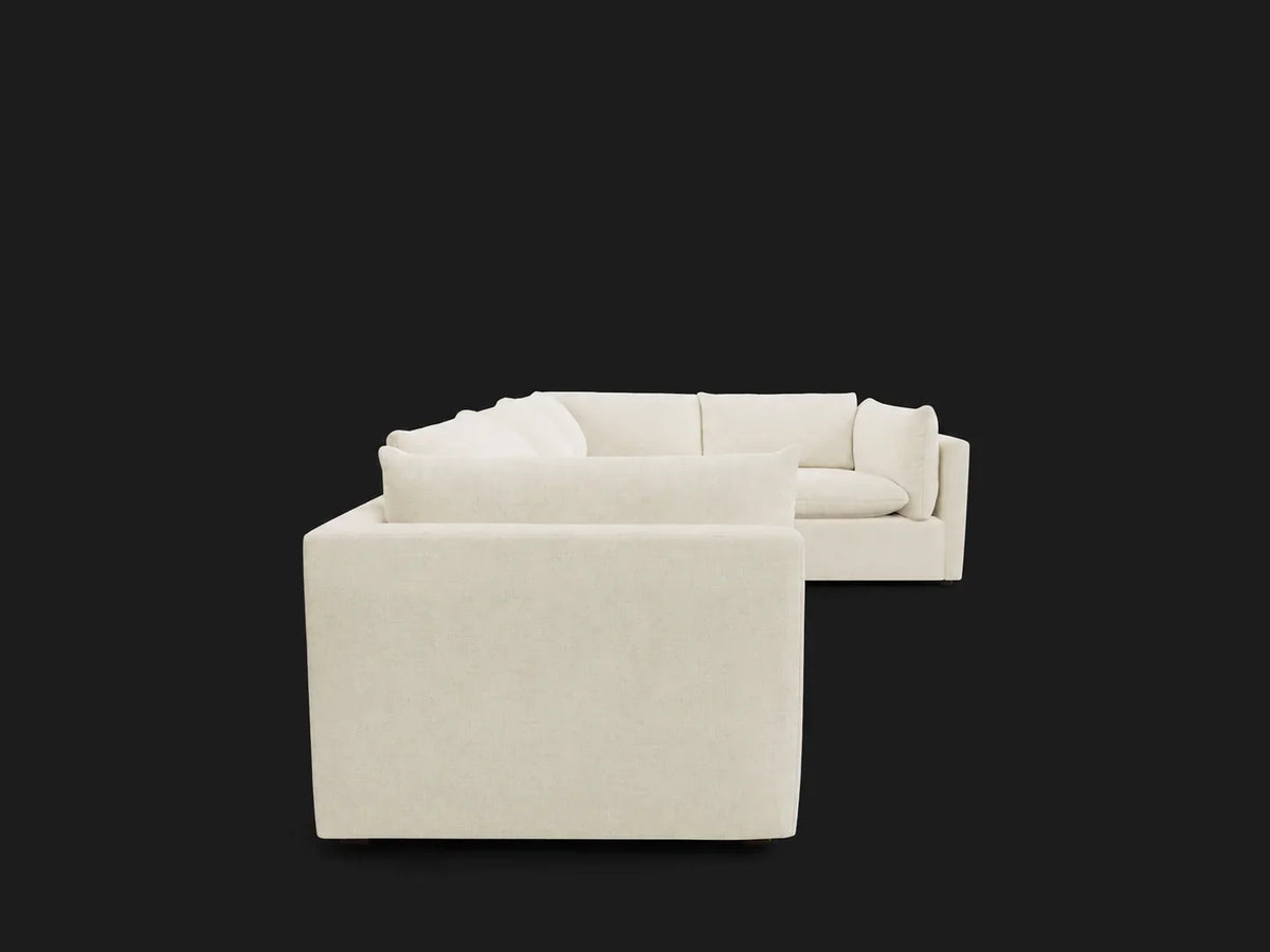 Palmetto 3-Piece Sectional Performance Linen Weave Flour view 3