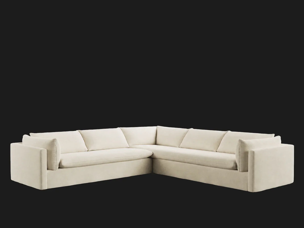 Palmetto Slipcovered 2-Piece L-Shaped Sectional Performance Linen Weave Flour view 2