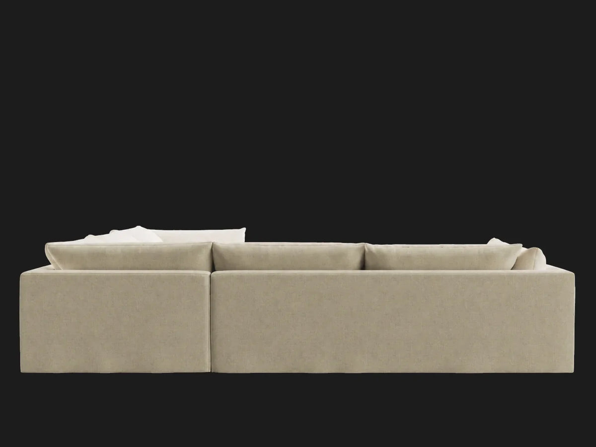 Palmetto Slipcovered 2-Piece L-Shaped Sectional Performance Linen Weave Flour rear view
