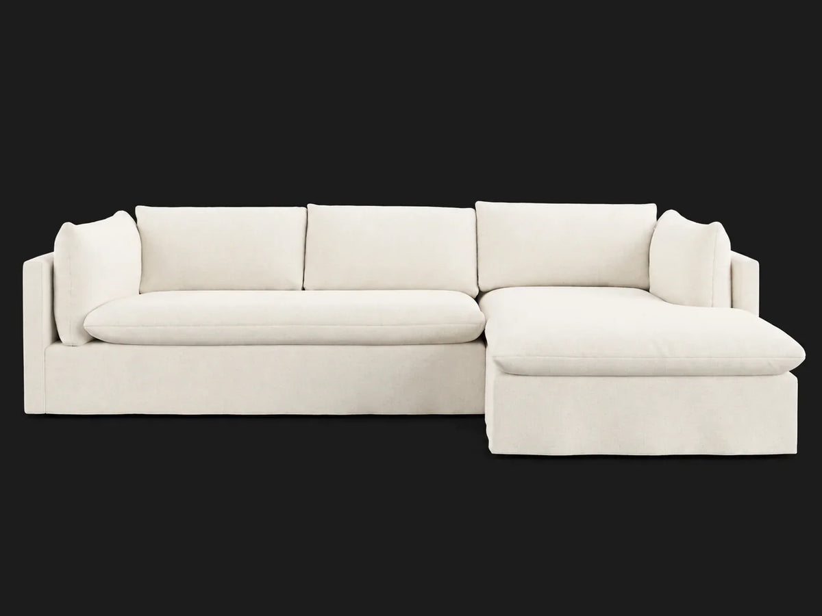 Palmetto Slipcovered Chaise Sectional – Performance Linen Weave Flour