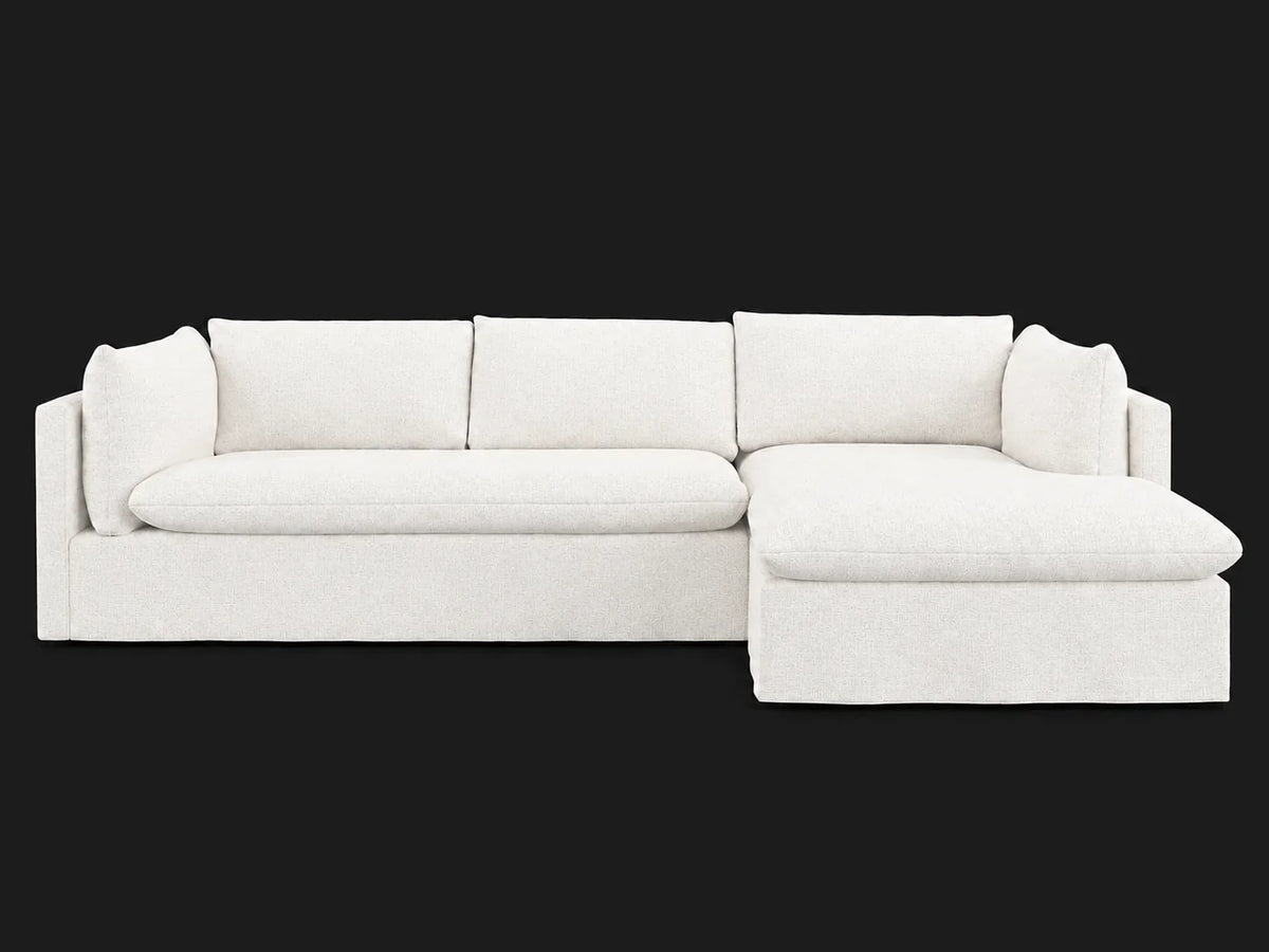Palmetto Slipcovered Chaise Sectional – Performance Woven Chenille Lace