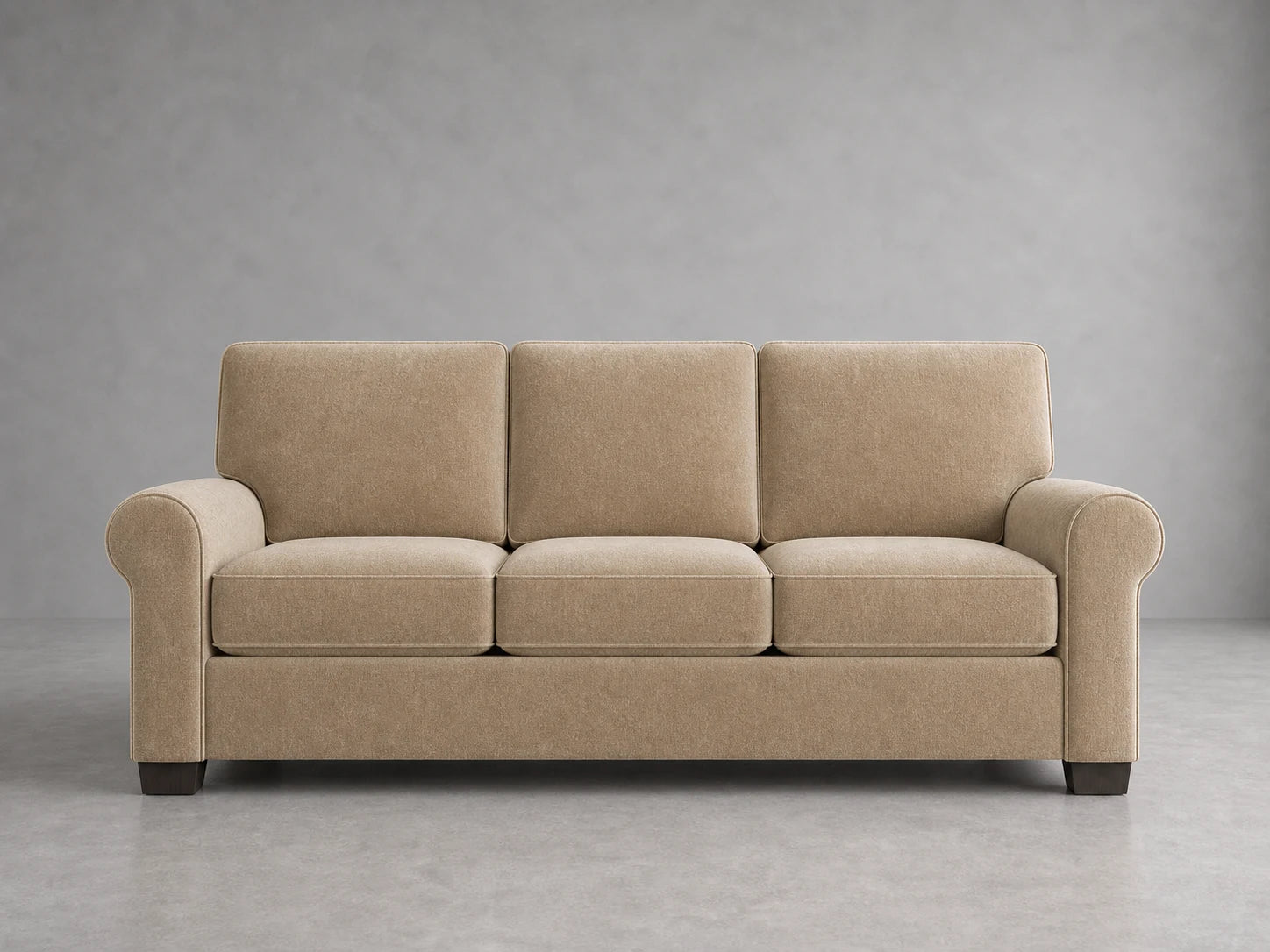 sofa5 in Mohair Almond - front #Fabric & Color_Mohair Almond