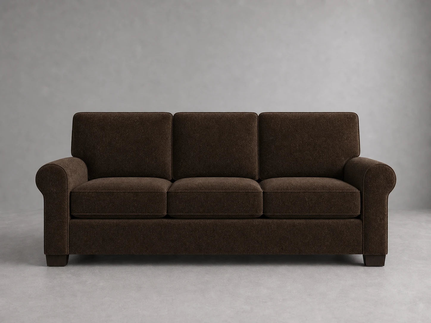 sofa5 in Mohair Chocolate - front #Fabric & Color_Mohair Chocolate