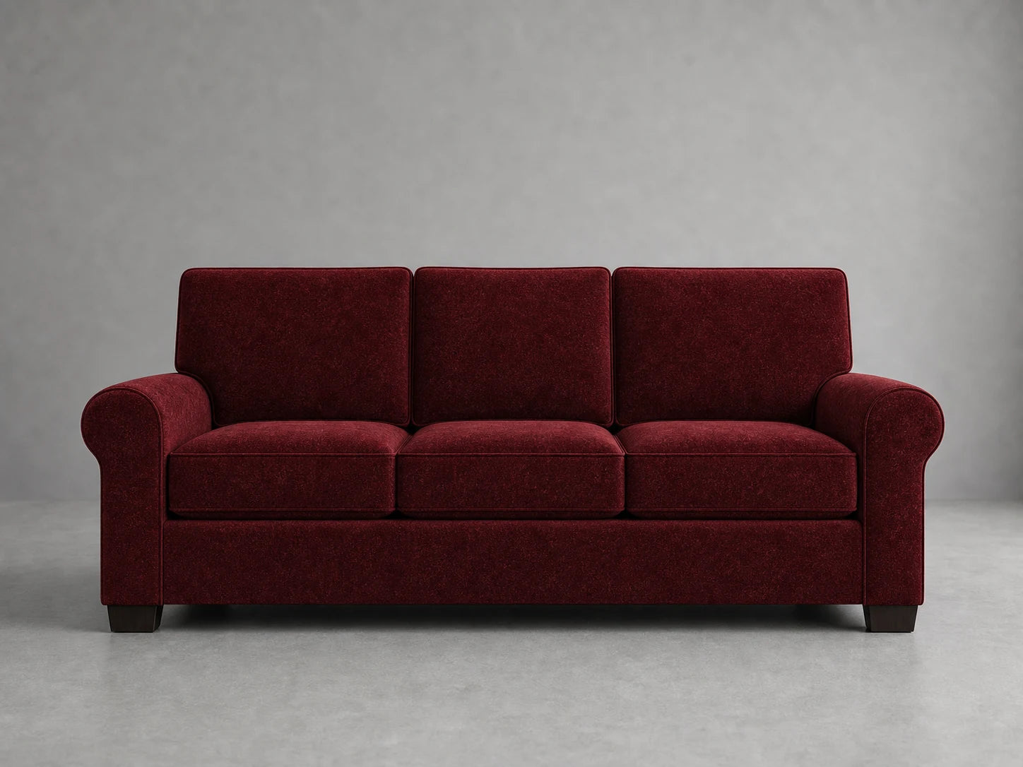 sofa5 in Mohair Crimson - front #Fabric & Color_Mohair Crimson