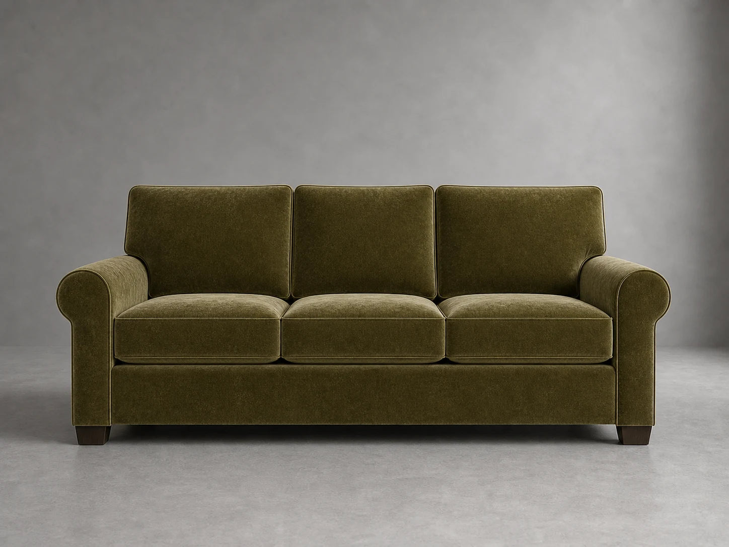 sofa5 in Performance Velvet Olive - front #Fabric & Color_Performance Velvet Olive