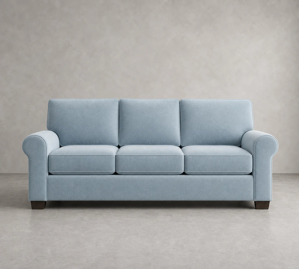 sofa5 in Performance Velvet Sky - front #Fabric & Color_Performance Velvet Sky