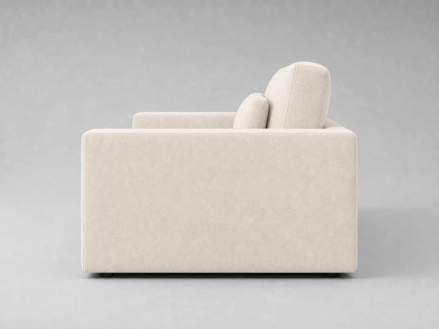 TRS-SF-OPT01 sofa side 90 view in Italian Brushed Wool Vanilla