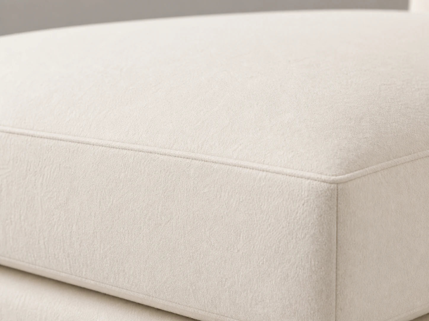 FRANK-RHR-019 sofa detail material view in Italian Brushed Wool Vanilla