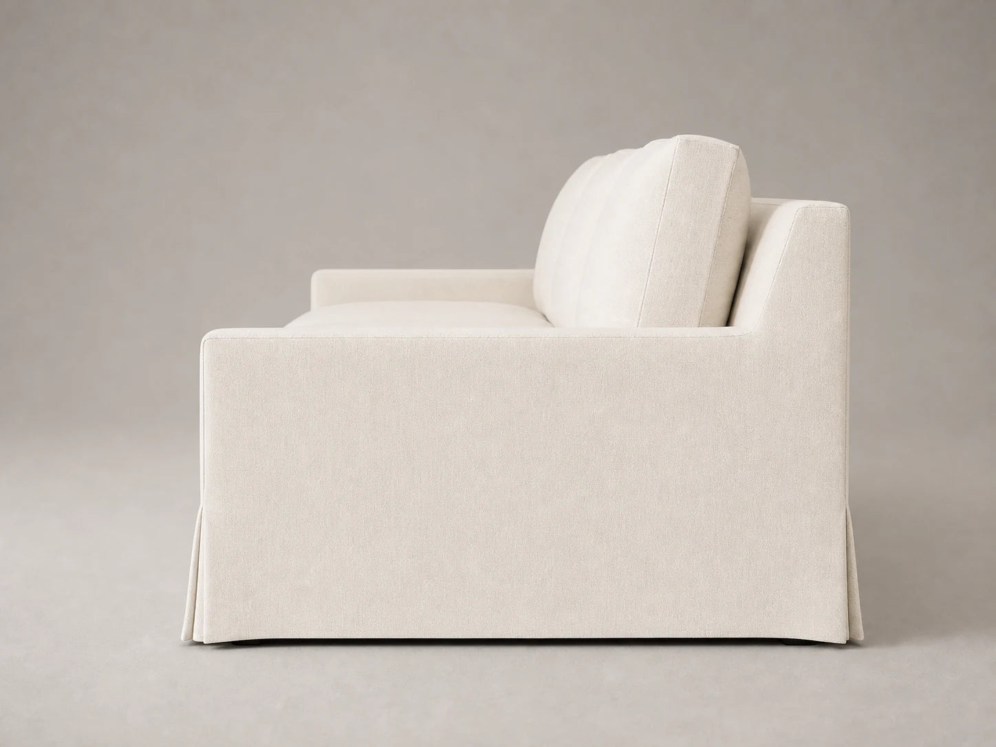 FRANK-RHR-019 sofa side view in Italian Brushed Wool Vanilla