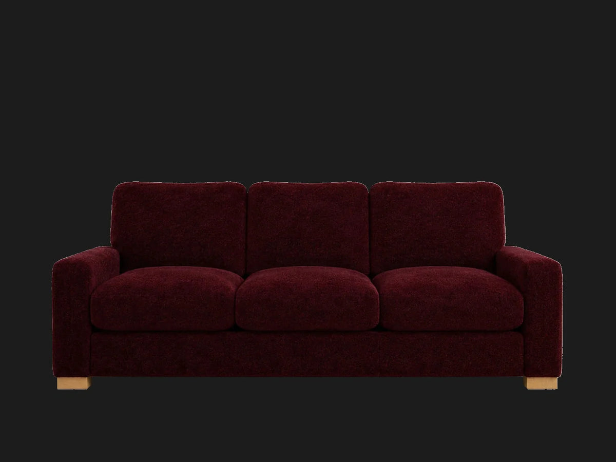 SOFA-MODULAR-SLIPCOVER in Mohair Crimson - front #Fabric & Color_Mohair Crimson