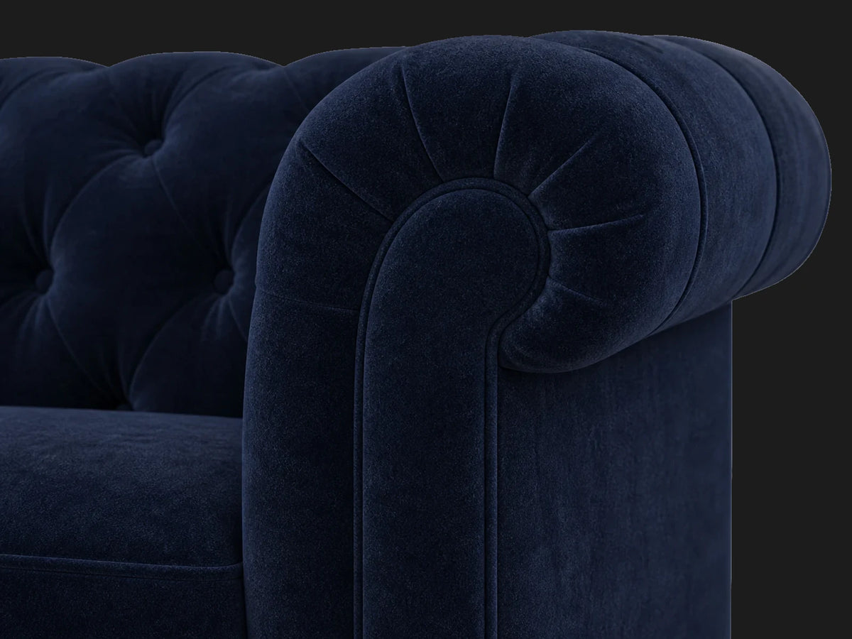 TRS-SF-007 sofa arm detail in velvet midnight