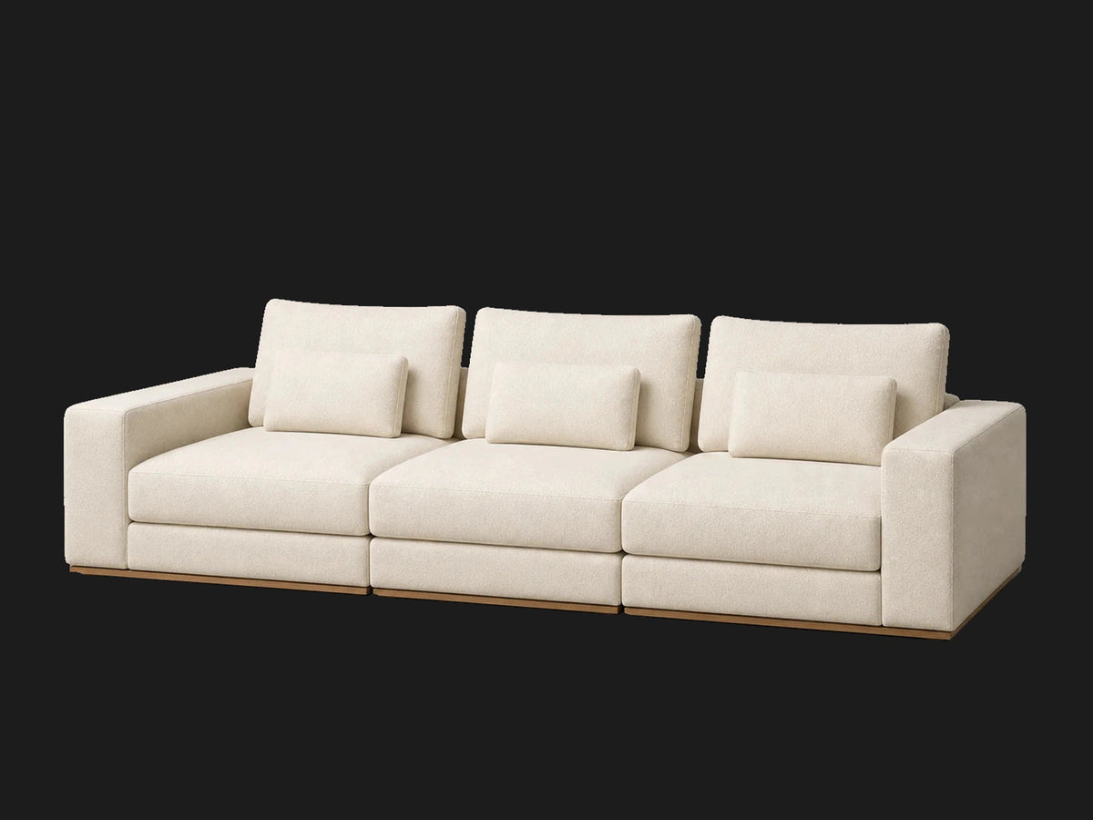 TRS-SF-OPT01 sofa 45 left view in Italian Brushed Wool Vanilla