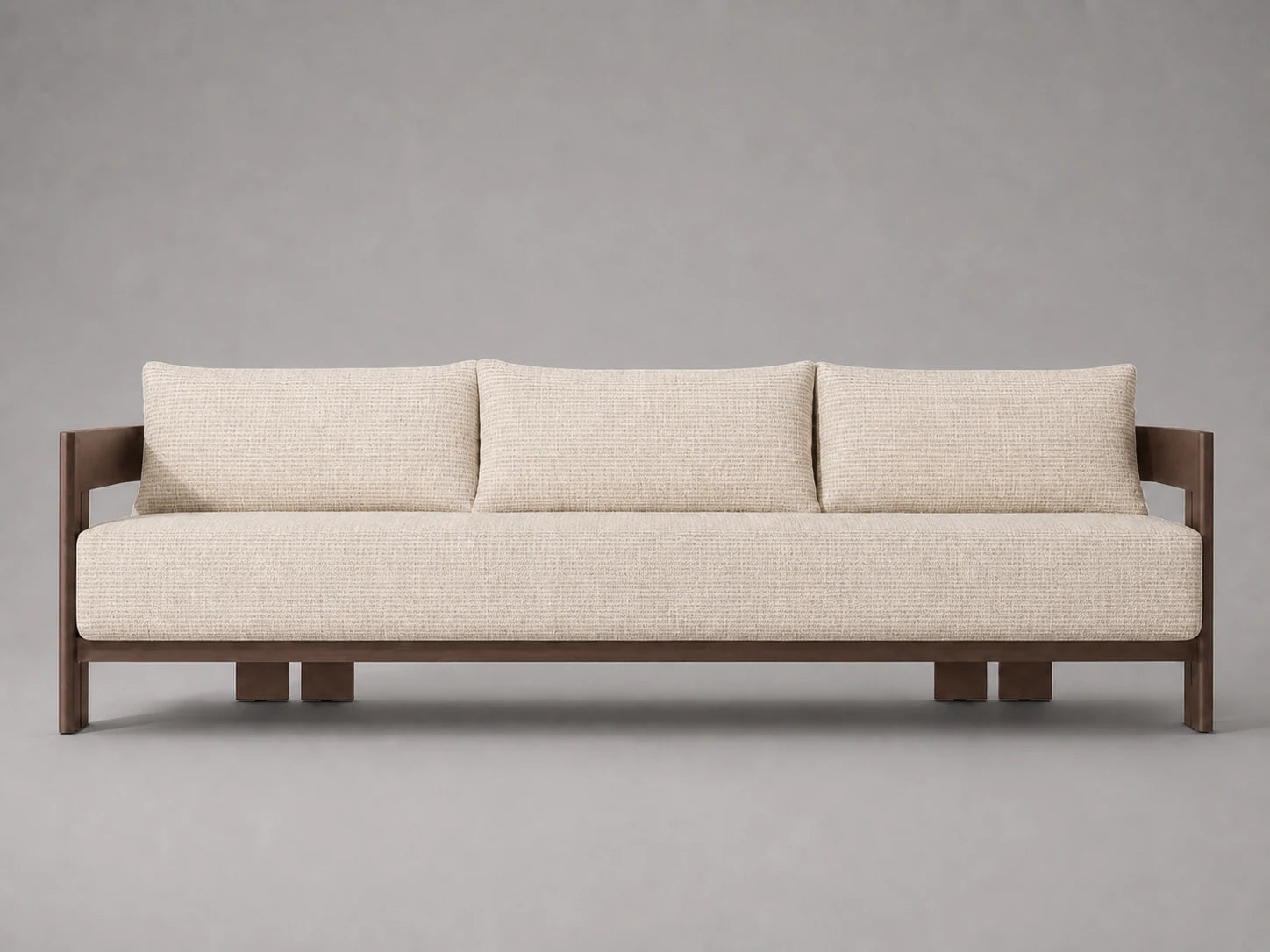 outdoor-sofa-wood-frame-performance-fabric #Fabric & Color_Performance Woven Chenille Desert