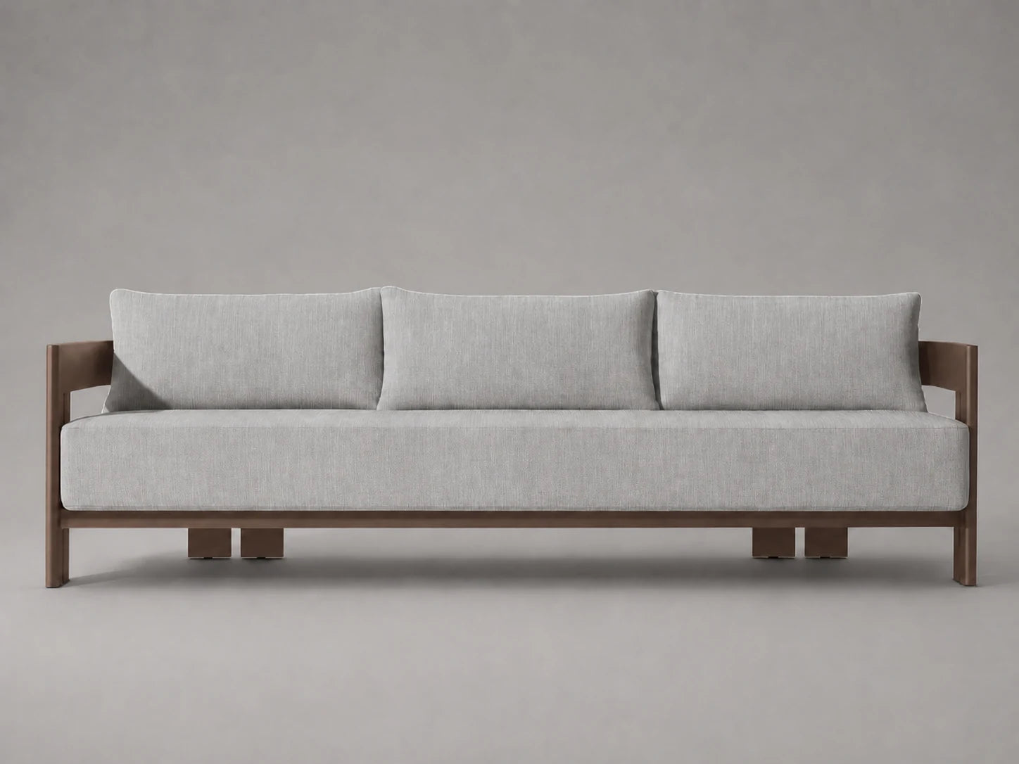 outdoor-sofa-wood-frame-performance-fabric #Fabric & Color_Performance Linen Weave Cloud