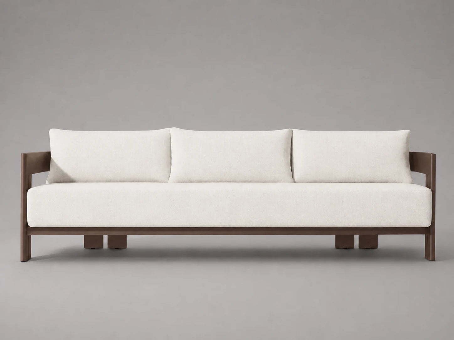 outdoor-sofa-wood-frame-performance-fabric #Fabric & Color_Performance Linen Weave Flour