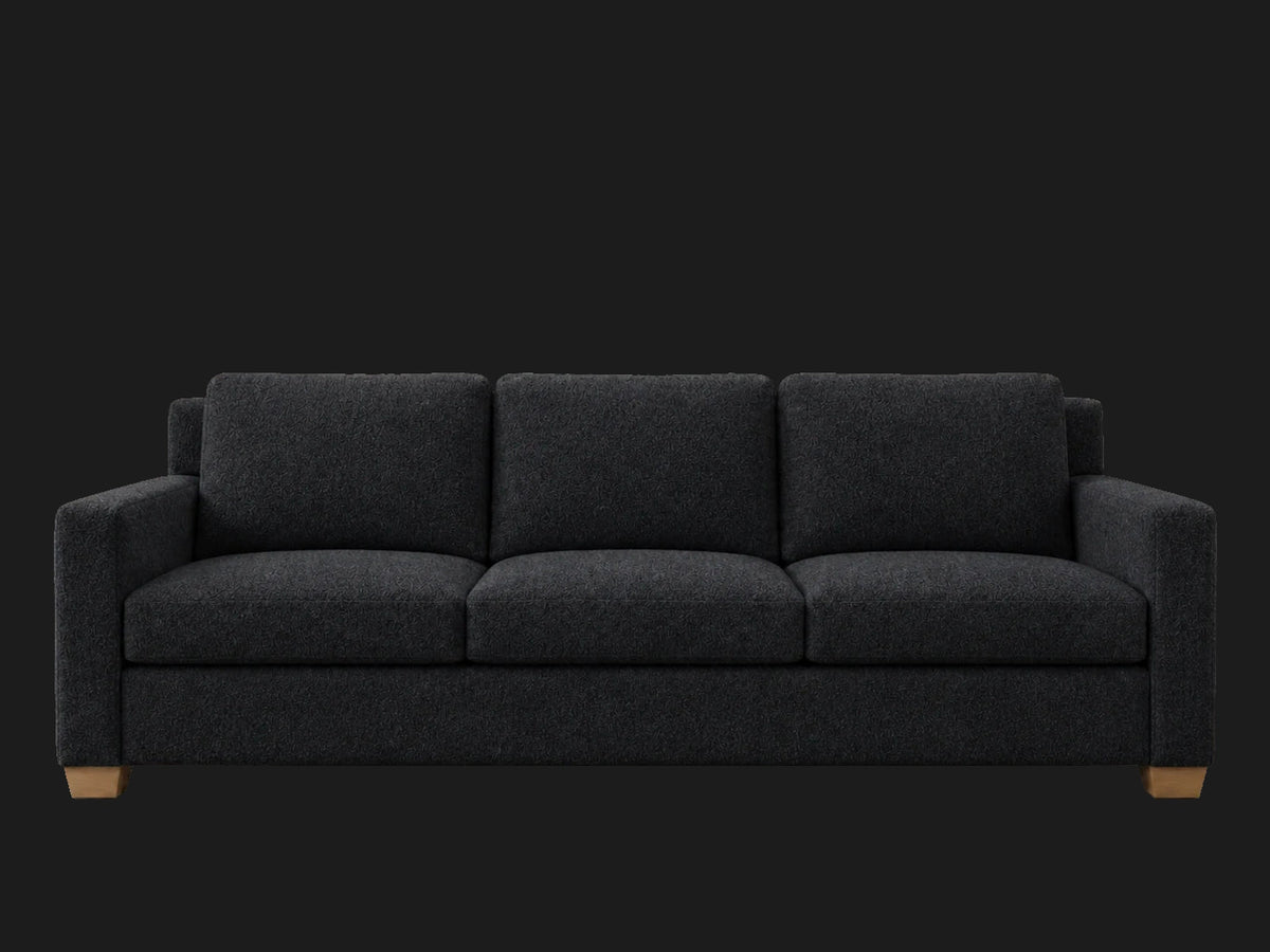 The Nicola Modular Sectional in Italian Brushed Wool Pepper - front #Fabric & Color_Italian Brushed Wool Pepper