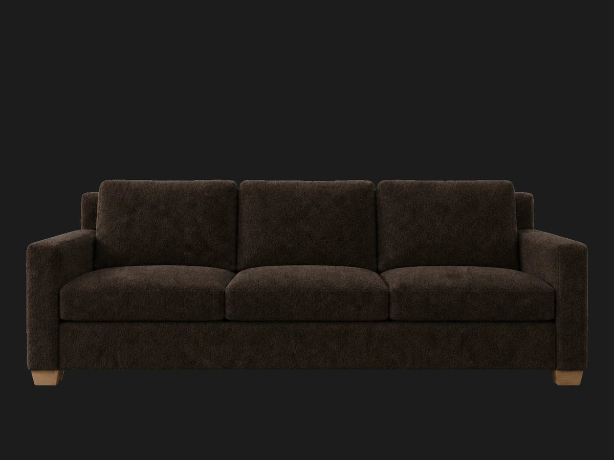 The Nicola Modular Sectional in Mohair Chocolate - front #Fabric & Color_Mohair Chocolate