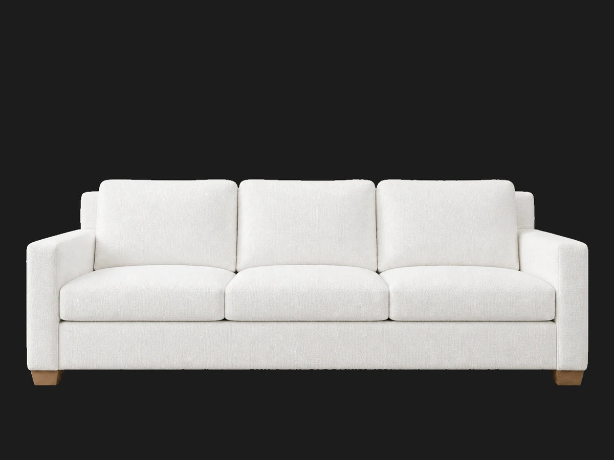 The Nicola Modular Sectional in Performance Linen Weave Pure White - front #Fabric & Color_Performance Linen Weave Pure White