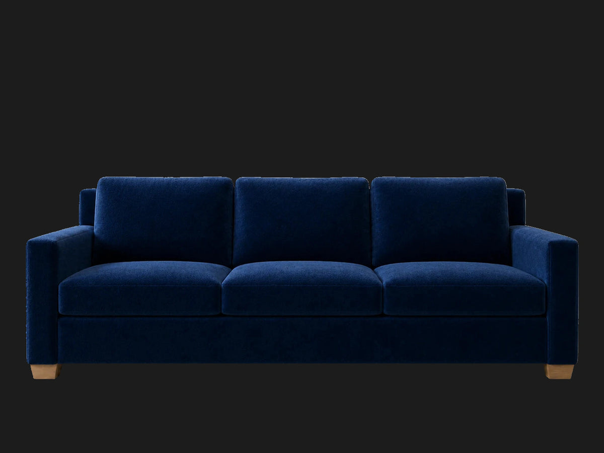The Nicola Modular Sectional in Performance Velvet Sapphire - front #Fabric & Color_Performance Velvet Sapphire