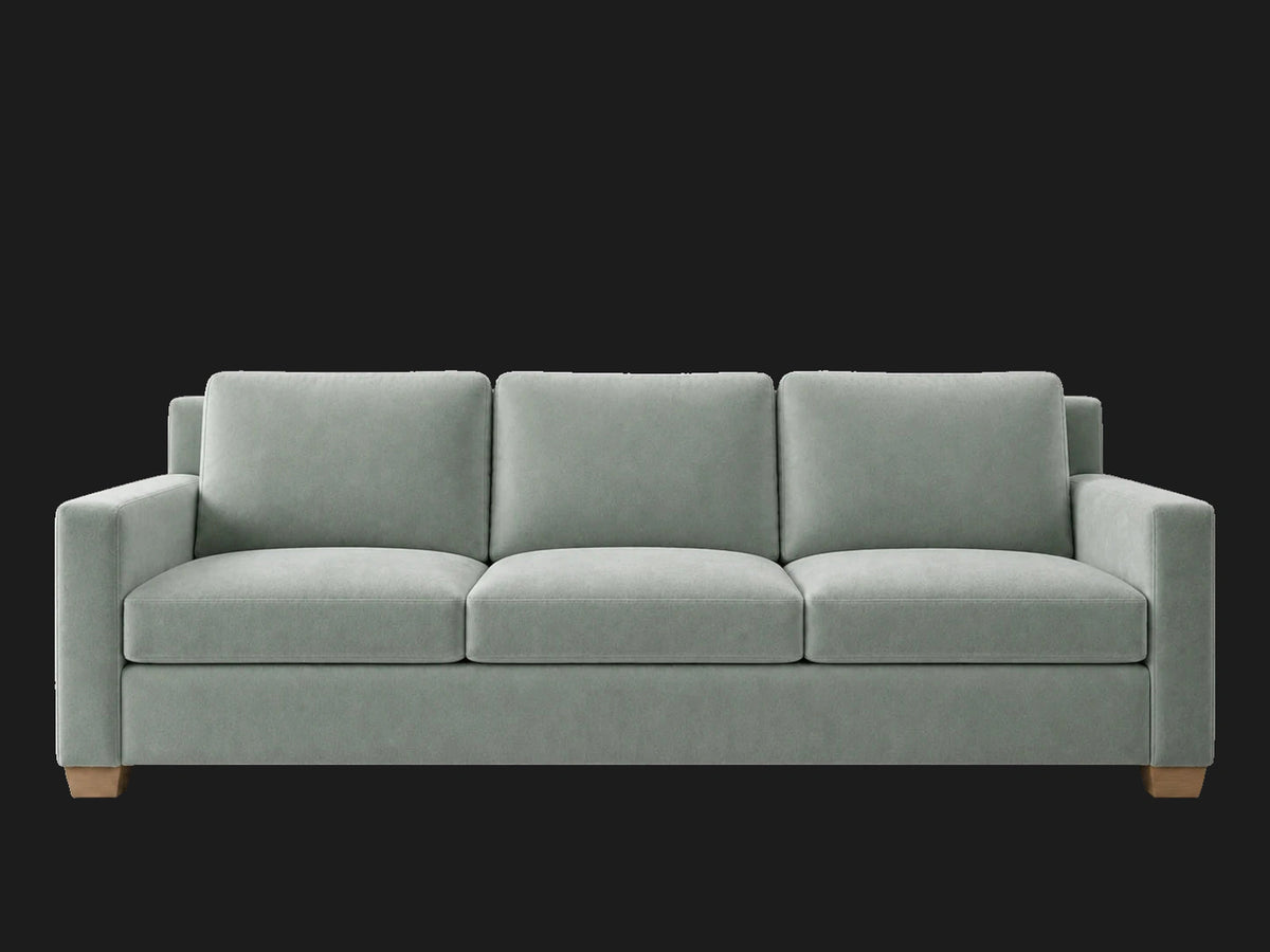 The Nicola Modular Sectional in Performance Velvet Seafoam - front #Fabric & Color_Performance Velvet Seafoam