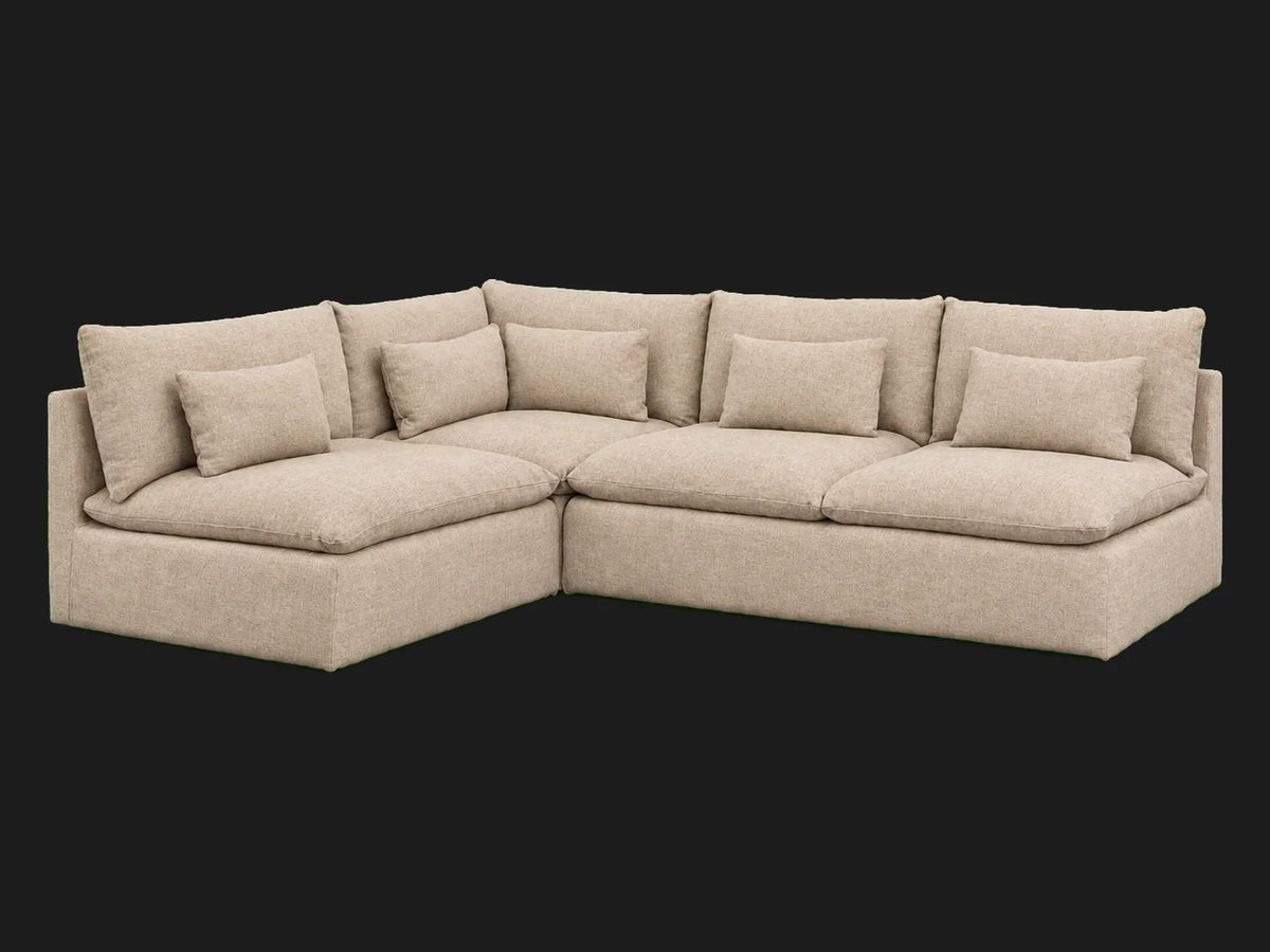 Heritage Belgian Linen Petal — Aria Short L-Shape Sectional