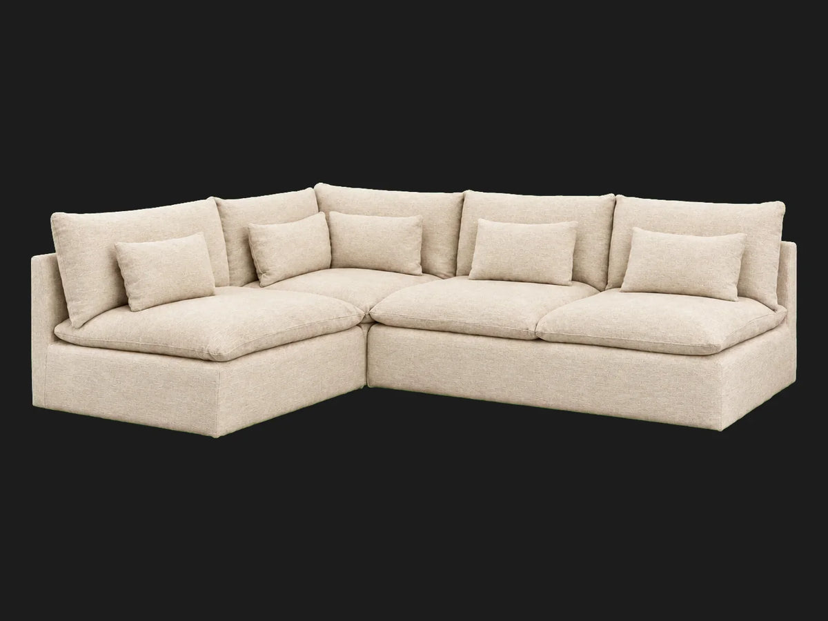 Performance Woven Chenille Desert — Aria Short L-Shape Sectional